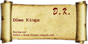 Döme Kinga névjegykártya