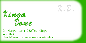 kinga dome business card